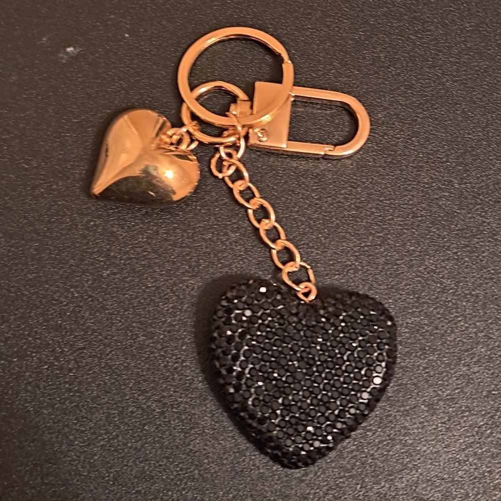 Kate Spade Gold Dot Tote Bag with Heart Charm Key Chain both New - Picture 6 of 6